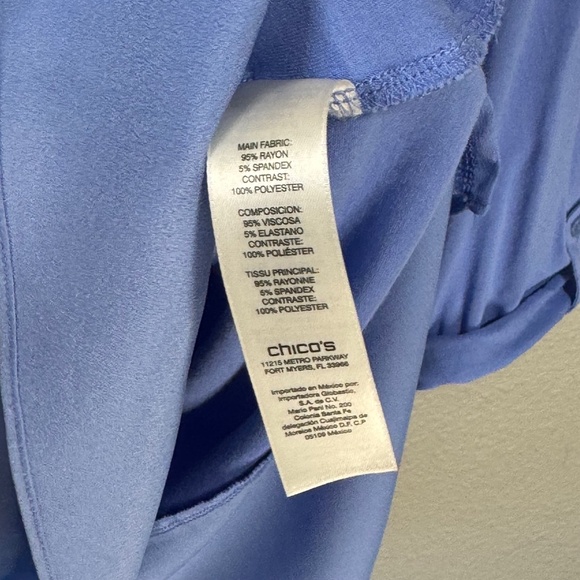 Chico’s Blue High-Low Layered Hem Top Women’s Size 1 (Medium) - Picture 5 of 7